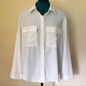 Gibson Latimer Ivory Button-down Top Sz XL